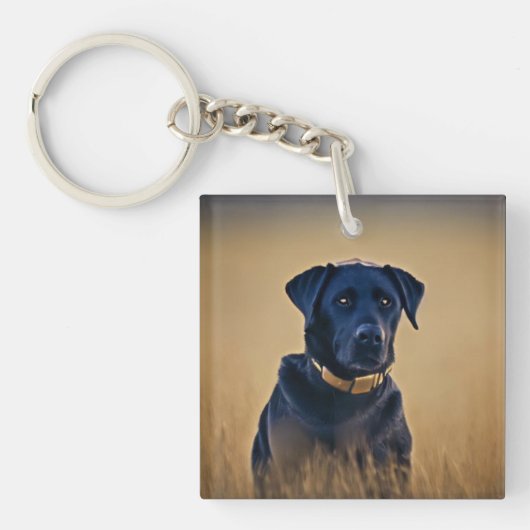 Black Labrador Retriever Sleutelhanger (voorkant)