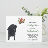 Black Labrador Retriever Vakantie Kardinaal Hond Kaart (Staand voorkant)