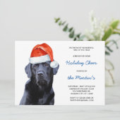 Black Labrador Retriever Vakantie Schattige Santa  Kaart (Staand voorkant)