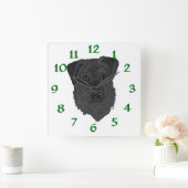 Black Labrador Retriever Vierkante Klok (Huis)