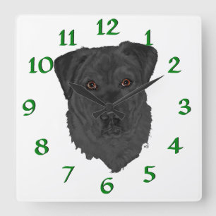 Black Labrador Retriever Vierkante Klok
