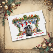 Black Labrador Retriever Wacht op de Kerstman