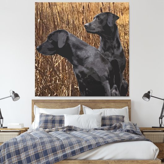 Black Labrador Retriever Wall Décor Canvas Afdruk (Insitu (Slaapkamer))