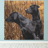Black Labrador Retriever Wall Décor Canvas Afdruk (Insitu (Houten vloer))