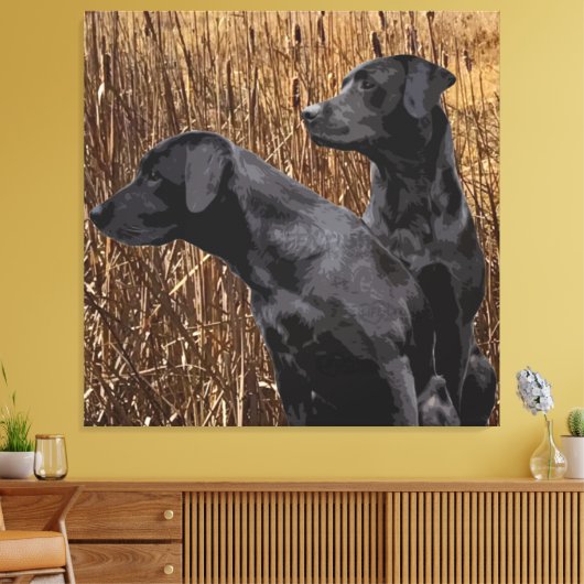 Black Labrador Retriever Wall Décor Canvas Afdruk (Insitu (Woonkamer))