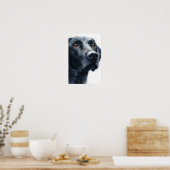 Black labrador retriever watercolor poster (Keuken)