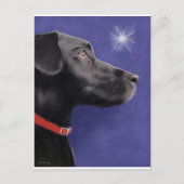 Black Labrador Retriever - Wens op een Ster Feestdagenkaart (Voorkant)