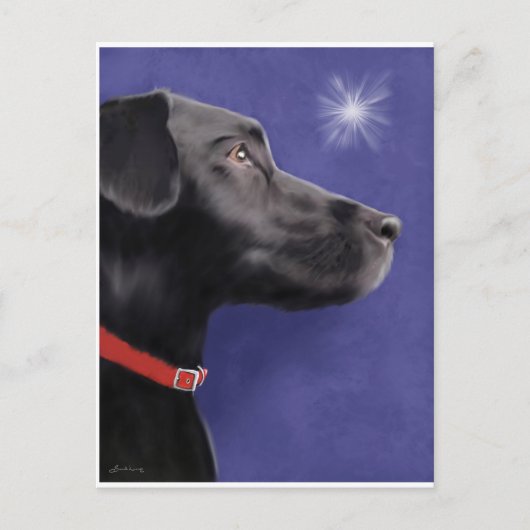 Black Labrador Retriever - Wens Sterk Feestdagenkaart (Voorkant)