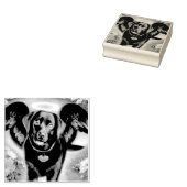 Black Labrador Retriever Wings Pet Loss Rubberstempel (Gestempeld)