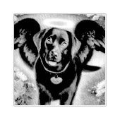 Black Labrador Retriever Wings Pet Loss Rubberstempel (Afrduk)