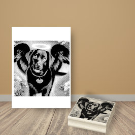 Black Labrador Retriever Wings Pet Loss Rubberstempel
