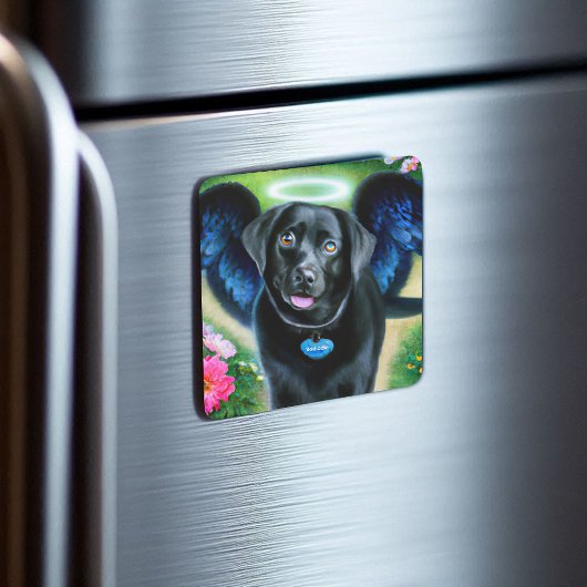 Black Labrador Retriever Wings Pet Memorial Magneet