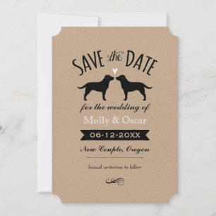 Black Labrador Retrievers Bruiloft Save the Date