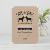 Black Labrador Retrievers Bruiloft Save the Date (Staand voorkant)