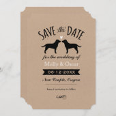 Black Labrador Retrievers Bruiloft Save the Date (Voorkant / Achterkant)