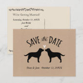 Black Labrador Retrievers Bruiloft Save the Date Aankondigingskaart (Voorkant / Achterkant)