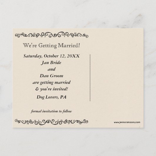 Black Labrador Retrievers Bruiloft Save the Date Aankondigingskaart (Achterkant)