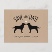 Black Labrador Retrievers Bruiloft Save the Date Aankondigingskaart (Voorkant)