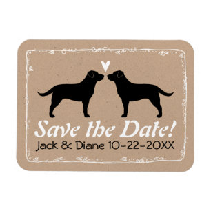 Black Labrador Retrievers Bruiloft Save the Date Magneet