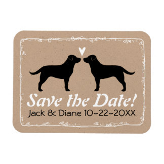 Black Labrador Retrievers Bruiloft Save the Date Magneet