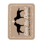 Black Labrador Retrievers Bruiloft Save the Date Magneet (Verticaal)