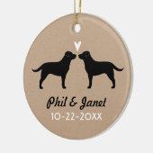 Black Labrador Retrievers Couple met Heart Custom Keramisch Ornament (Links)