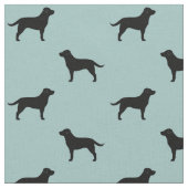Black Labrador Retrievers Dog Silhouettes Pattern Stof (Close Up)