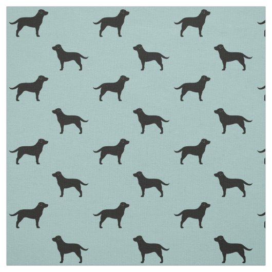 Black Labrador Retrievers Dog Silhouettes Pattern Stof (Swatch)