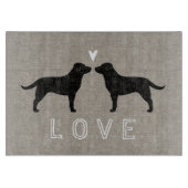 Black Labrador Retrievers met hart en liefde Snijplank (Voorkant)