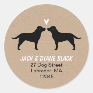 Black Labrador Retrievers Retouradres Ronde Sticker