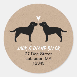 Black Labrador Retrievers Return Address Ronde Sticker