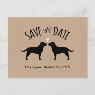 Black Labrador Retrievers Wedding Save the Date Aankondigingskaart