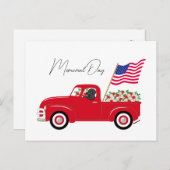 Black Labrador Rode Vrachtwagen Memorial Day Briefkaart (Voorkant / Achterkant)