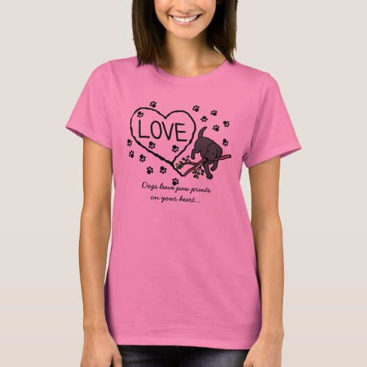 Black Labrador Sand Letters Cartoon T-shirt (Voorkant)