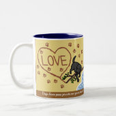 Black Labrador Sand Letters Cartoon Tweekleurige Koffiemok (Links)