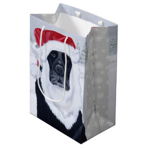 Black Labrador Santa Hat Gift Bag Medium Cadeauzakje