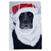 Black Labrador Santa Hat Gift Bag Medium Cadeauzakje (Achterkant)