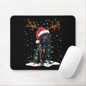 Black Labrador Santa Hat Reindeer Tree Lights Chri Muismat (Met muis)