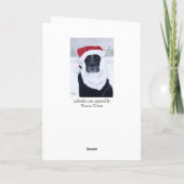 Black Labrador Santa Snow Kerstmis Feestdagen Kaart (Achterkant)