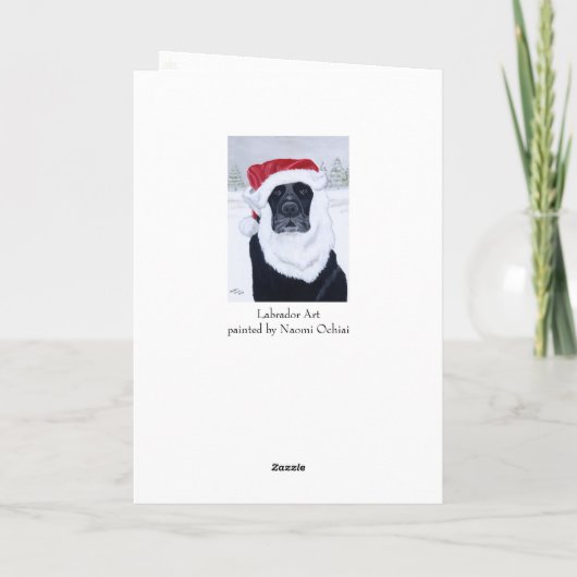 Black Labrador Santa Snow Kerstmis Feestdagen Kaart (Achterkant)