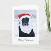 Black Labrador Santa Snow Kerstmis Feestdagen Kaart (Voorkant)