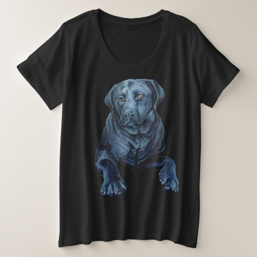 Black Labrador Shirt Blue Dog Plus Size-T-shirts (Design voorkant)