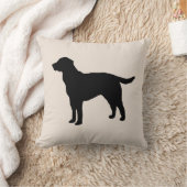 Black Labrador Silhouette Dog Pillow Kussen (Deken)
