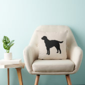 Black Labrador Silhouette Dog Pillow Kussen (Stoel)