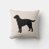 Black Labrador Silhouette Dog Pillow Kussen (Voorkant)