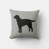 Black Labrador Silhouette Dog Pillow Kussen (Voorkant)