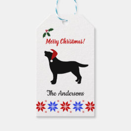 Black Labrador Silhouette Kerstkerstkerstman Cadeaulabel