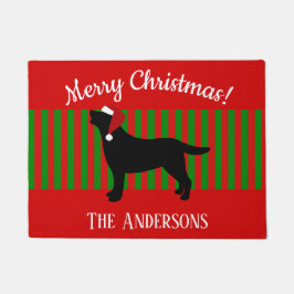 Black Labrador Silhouette Kerstkerstkerstman Deurmat