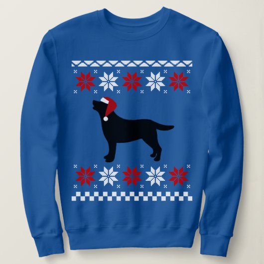 Black Labrador Silhouette Kerstkerstkerstman Trui (Design voorkant)