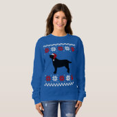 Black Labrador Silhouette Kerstkerstkerstman Trui (Voorkant volledig)